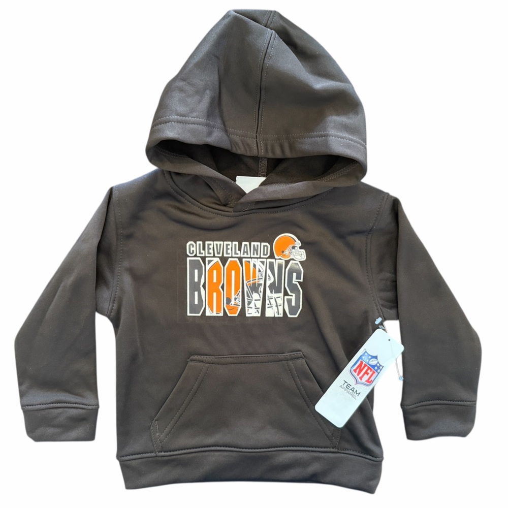 NWT NFL Team Apparel Cleveland Browns Hoodie Toddler Size 2T Brown